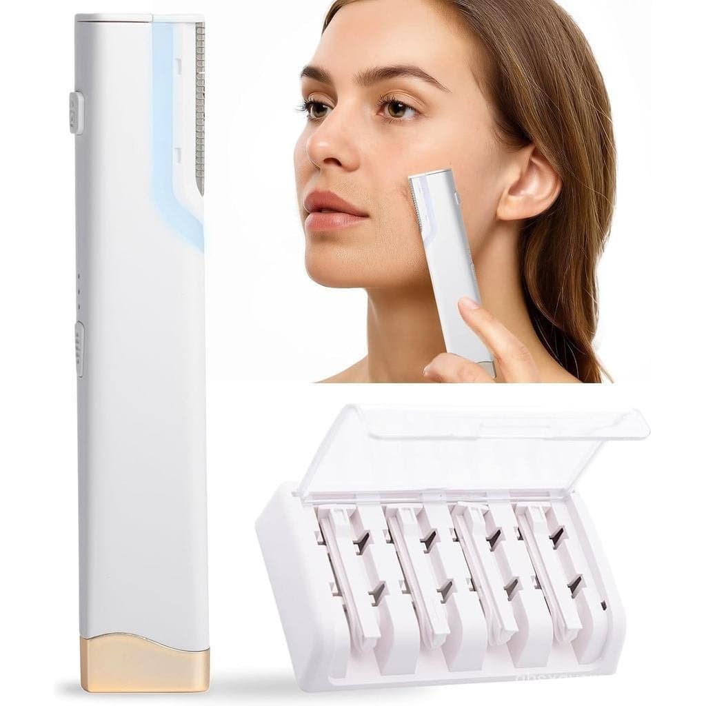 Dermaplane, depilador facial feminino——Ferramenta elétrica de remoção de pelos faciais com três velocidades sonoras, lâm