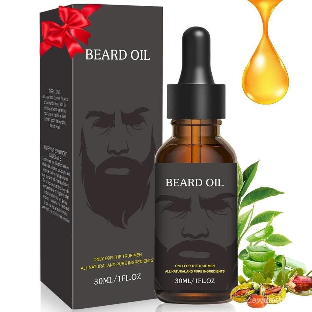 Cuidado para o Crescimento da Barba Masculina - Cuidado da barba rico em óleo de jojoba e amêndoa, diversos extratos - S