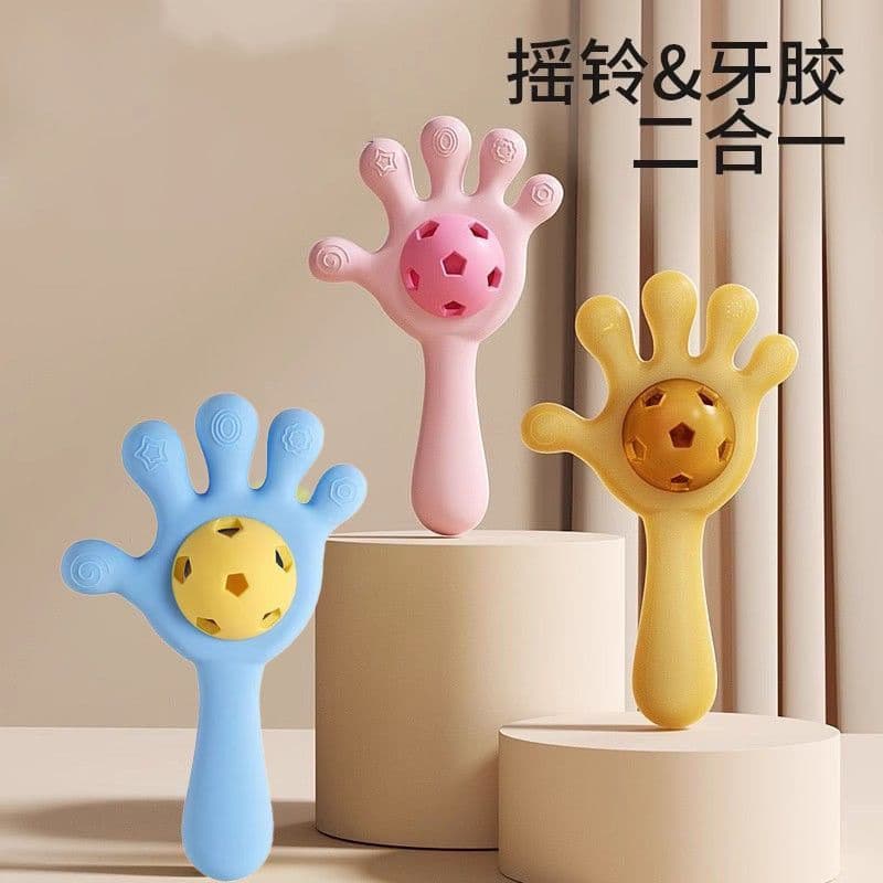 Bebê chocalho sino mordedor mordedor 0-1 anos de idade bebê Molar vara dentes fervíveis desejo Oral período 3-6 crescent