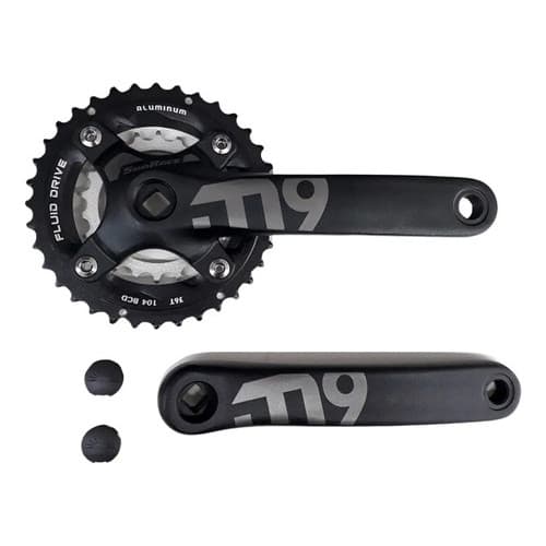 Pedivela Sunrace M926 36/22T Duplo 175mm Ponta Quadrada Preto MTB 9v 8v 10v BCD 104/64mm