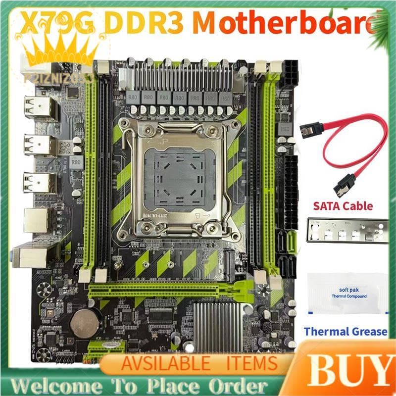 Placa-Mãe X79 Desktop X79G Gaming LGA2011 4X DDR3 RECC Slots M . 2 NVME PCI-E X16 SATA3.0