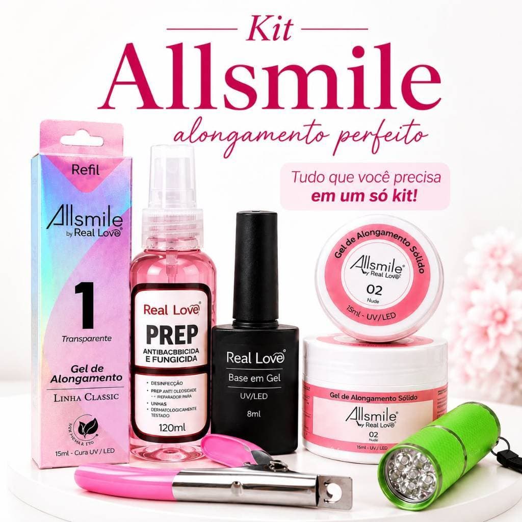 kit Alongamento Em Gel Profissional Manicure Completo Nail Unha + Lanterna De Brinde