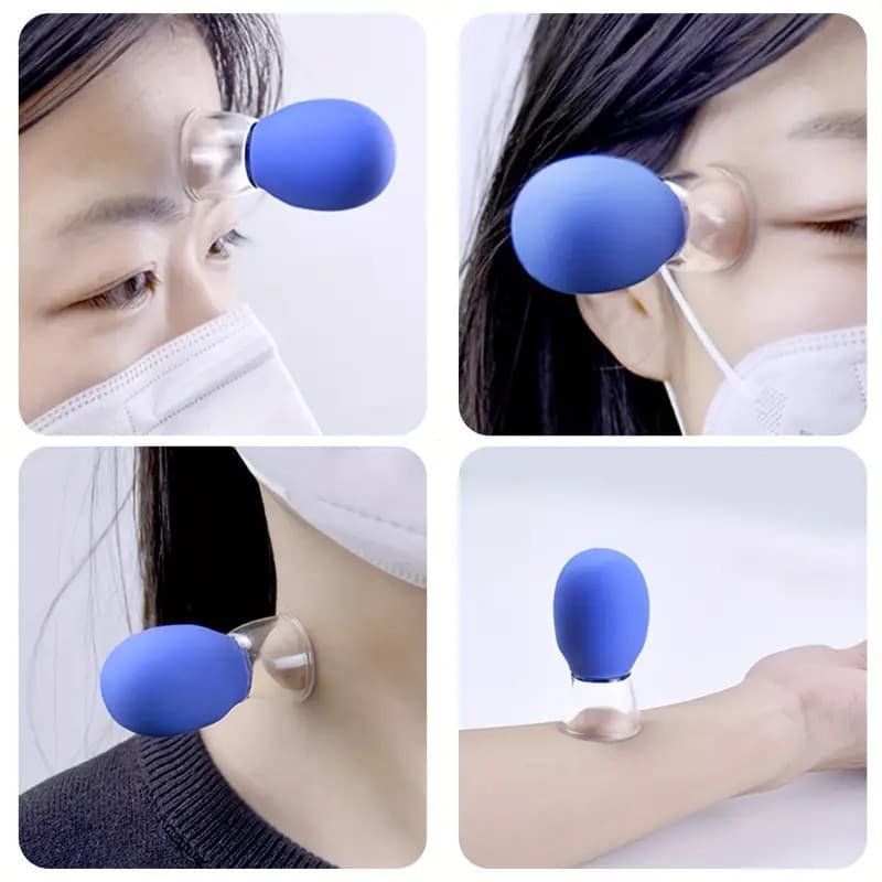 69441 Dispositivo de Cupping Facial - Copo de Massagem Manual para Rosto, Mãos, Pernas, Pescoço e Costas - Uma Ferrament