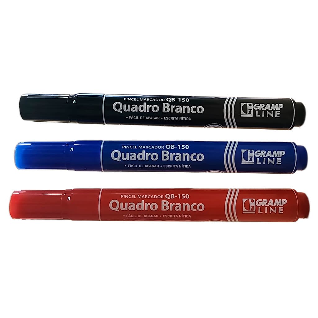 Marcador Gramp Line Qb-150 - Pincel Para Quadro Branco Vermelho - 12und