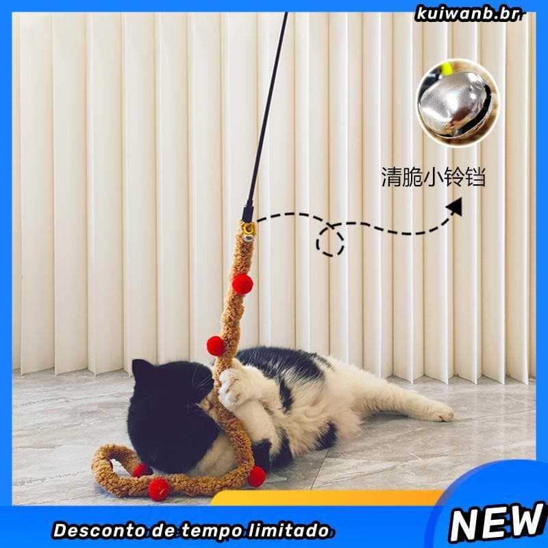Novo Estilo Extra-Longo Veludo Silencioso Listrado Interativo Auto-Cura Gato Provocando Varinha Brinquedos fo r