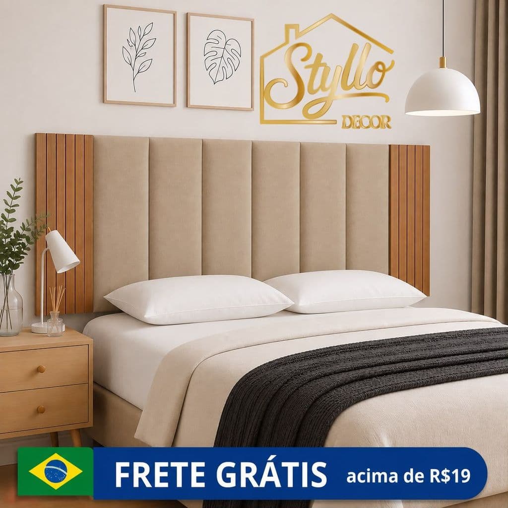 Kit Com Até 12 Peças Cabeceira Modular + Painel Ripado MDF Para Cama Box | Casal | King | Queen - Envio Imediato