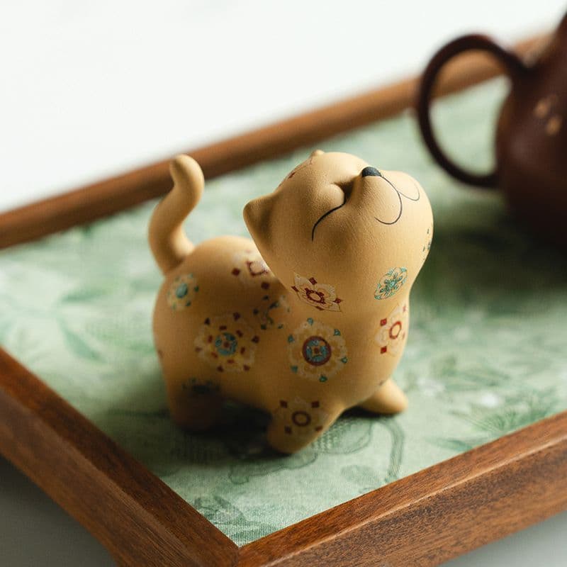 Brisa Ode novo estilo chinês seção dourada argila roxa Baoxiang flor chá Pet bonito cerimônia de chá acessórios pequeno