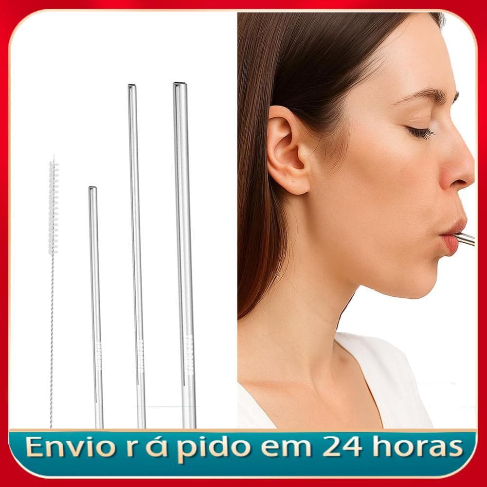 Kit de treinamento vocal de palha cantante Canudos de exercício de voz de metal com escova e bolsa de armazenamento