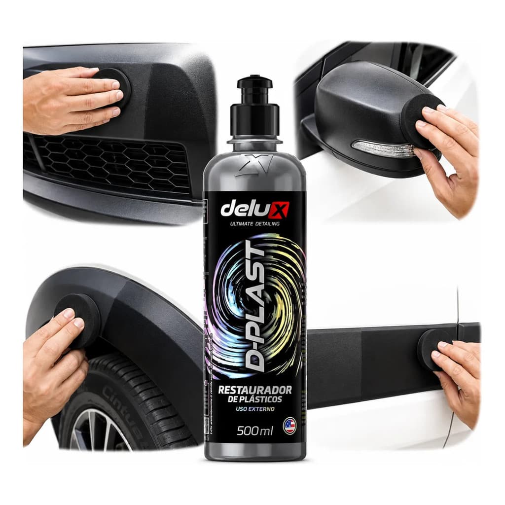 Revitalizador Plásticos Delux 500ml Painel Automotivo Borrachas Renovador Proteção Brilho Natural Anti-ressecamento