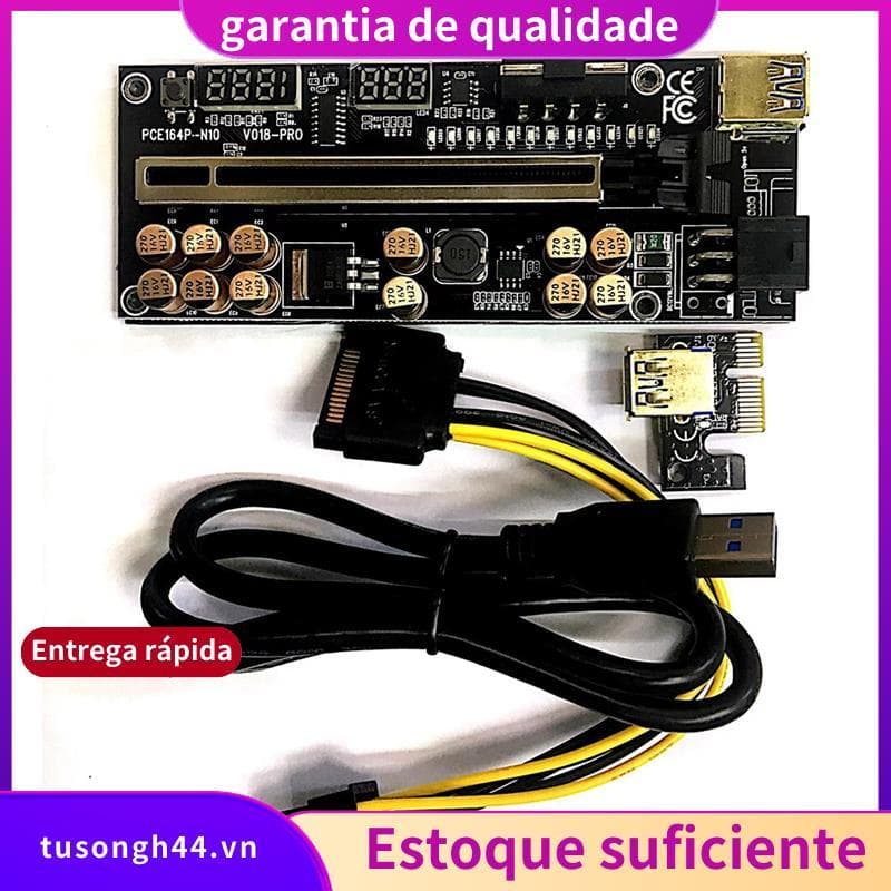 VER018 PRO PCI-E Riser Cartão USB 3.0 Cabo 018 PLUS Express 1X A 16X Extensor PCIe Adaptador Para Mineração BTC jimarnol