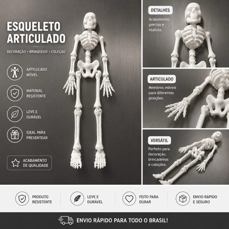 Chaveiro Caveira Articulada Impressão 3D Flexível Decorativo Presente Criativo