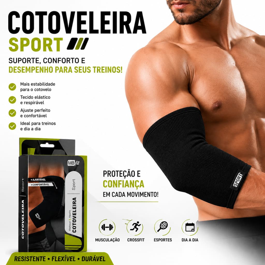 Cotoveleira Esportiva Elástica Para Academia Musculação Crossfit Fitness