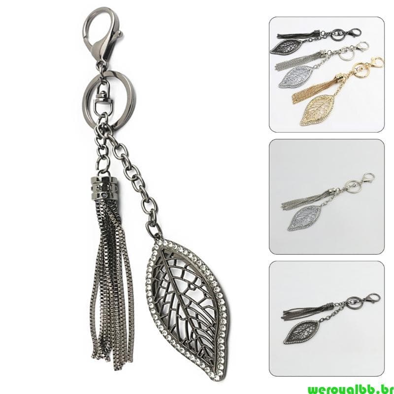 weroyalbb Liga Folha Pingente Chaveiro Charme Acessório Para Personalizar Estilos