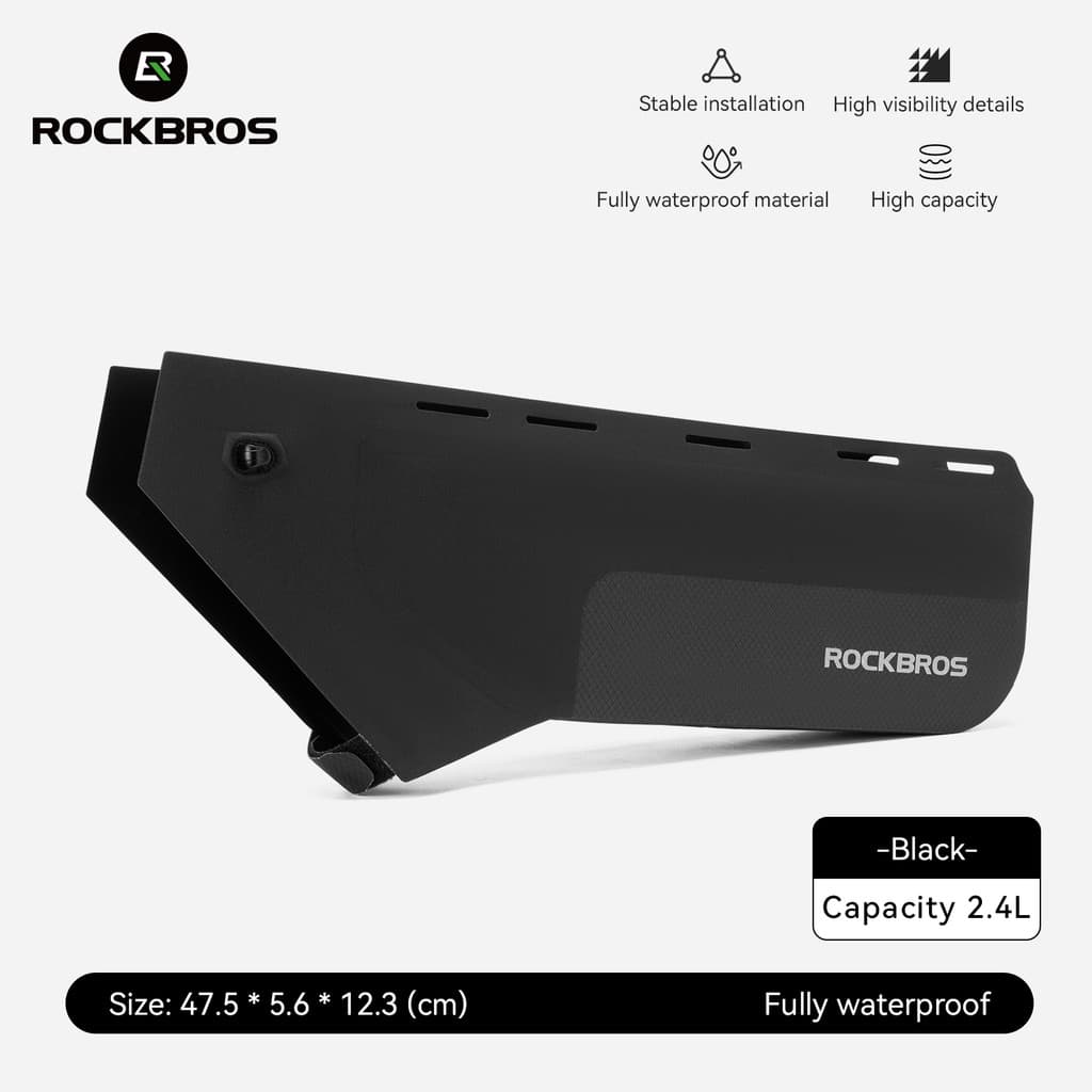ROCKBROS Bolsa De Quadro De Bicicleta De Solda De Alta Frequência , 2.4L , À Prova D'água , Armazenamento De Ciclismo ,