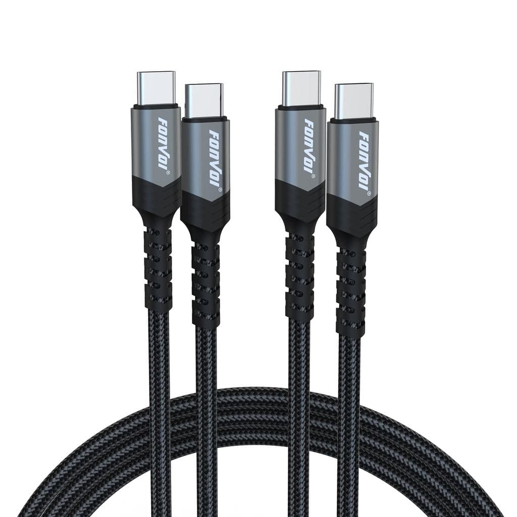Cabo USB C, [Pacote com 2 Cabos de 8FT] Cabo USB C para USB C para iPhone 15 Pro Max Plus, 60W (3.1A) Cabo C para C de C