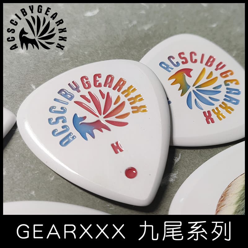 GEARXXX palheta de guitarra artesanal de raposa de nove caudas, palheta de guitarra elétrica de jogo rápido, baixo dedic