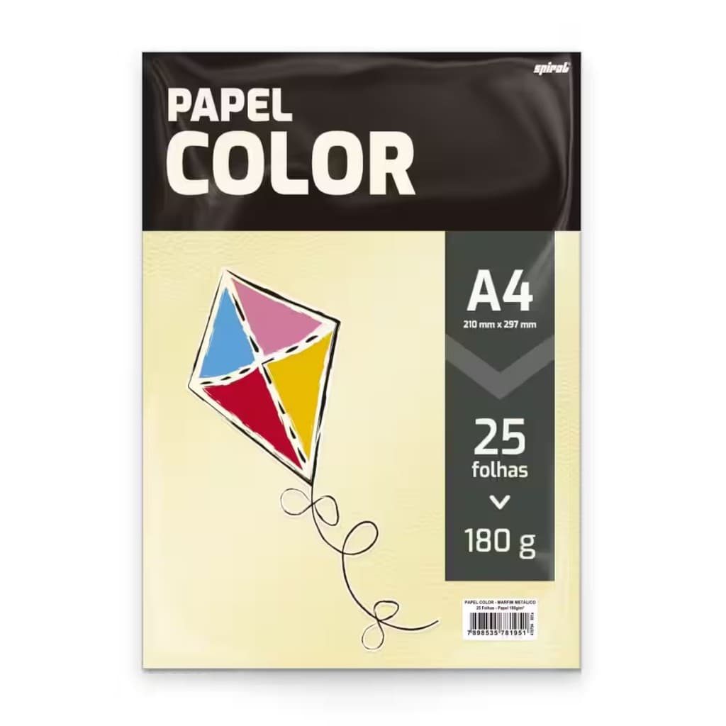 Papel 180g 210x297 color marfim metálico 81951 Spiral 25 FL