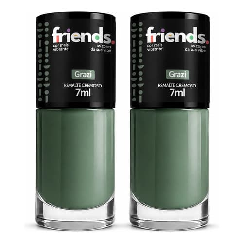 Kit 2 Unidades Esmalte Unhas Friends Nude Verde Grazi Verde Grazi
