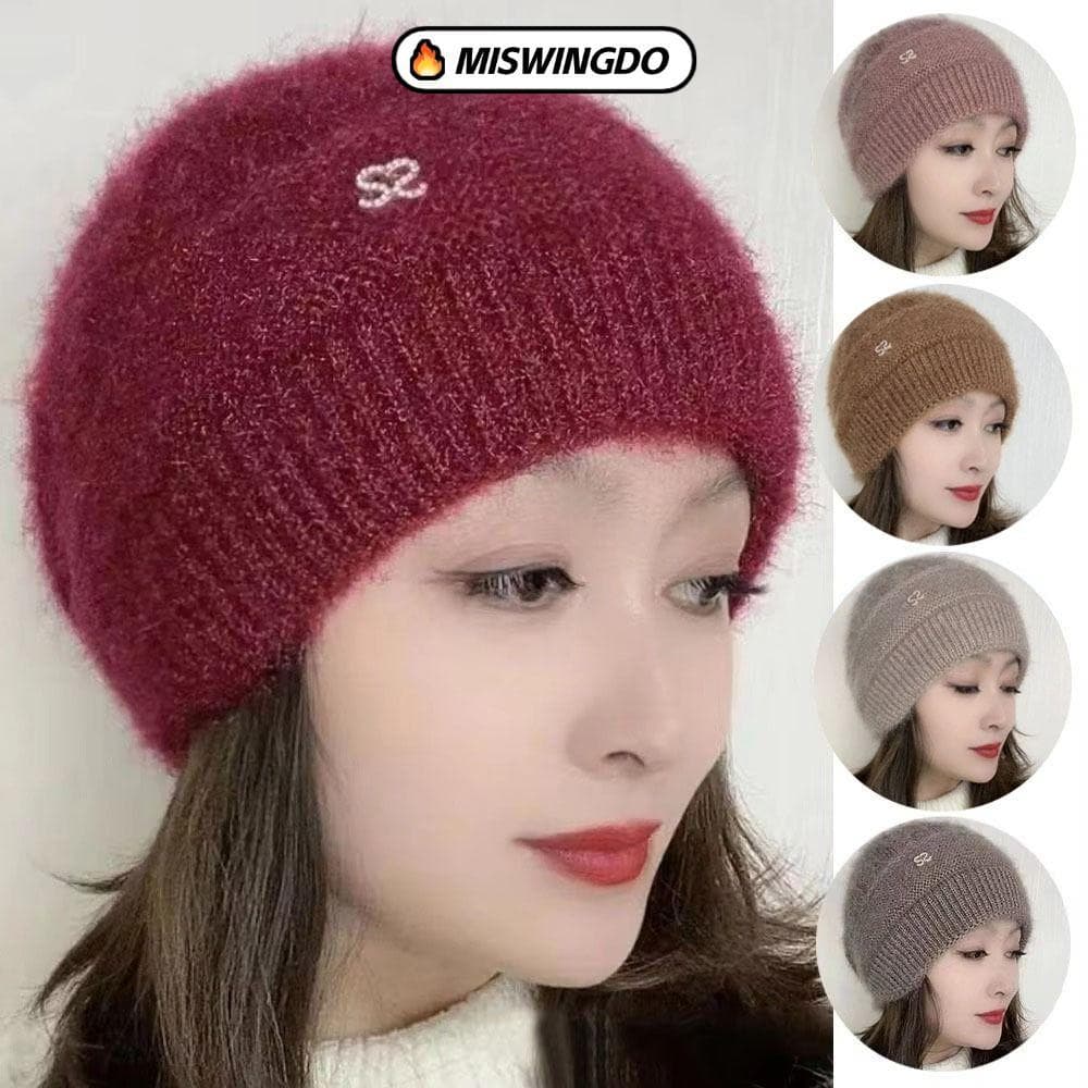 Chapéu De Inverno MISWINGDO , Gorro De Malha De Camada Dupla Espessado , Forro Quente À Prova De Vento , Boné