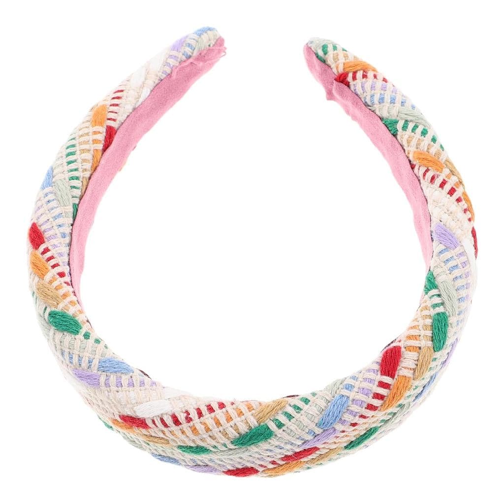 FUOYLOO Faixa de Cabelo Colorida de Crochê para Mulheres, Faixa de Cabelo Antiderrapante de Fio Macio, Acessório Estétic