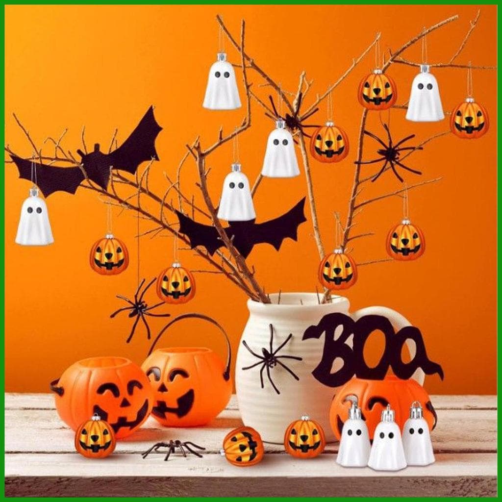 Enfeites De Halloween 20 Peças Abóbora Fantasma Forma Feriado Pendurado Pingentes Decoração Para Casa Evento Reunião Fam