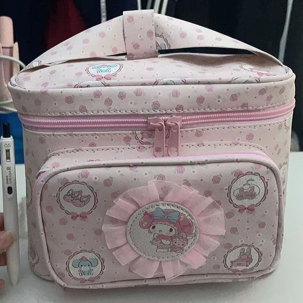 Melody Cosmetic Bolsa Viagem portátil de grande capacidade Bolsa de cosméticos de viagem Bolsa de armazenamento fofa