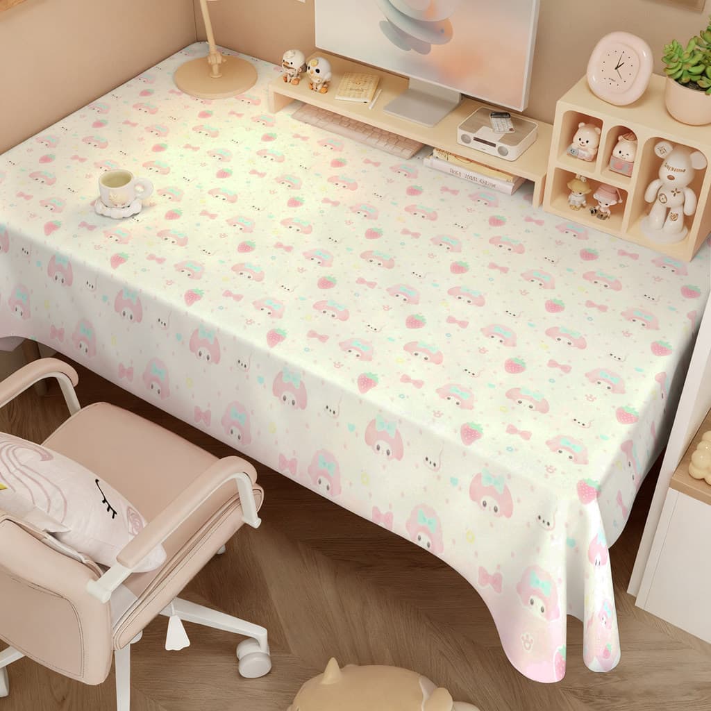 SPBYYHM0801 Toalha de mesa fofa Melody, à prova d'água, à prova de óleo, sem enxágue, proteção de alto valor, toalha de