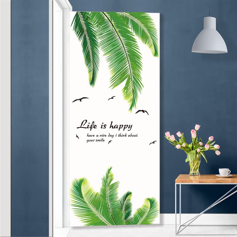 Adesivos de parede criativo quarto quente pequeno fresco auto-adesivo papel de parede adesivos porta do guarda-roupa ade