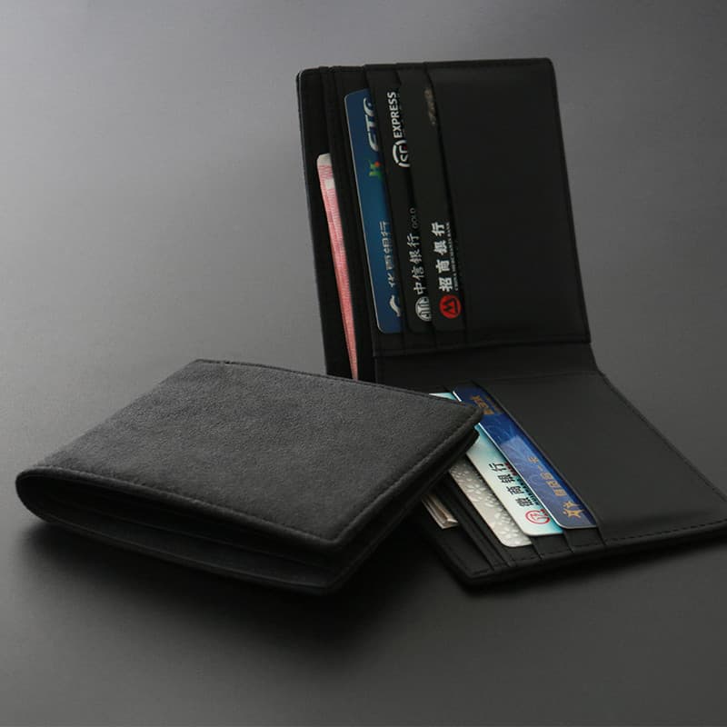 Carteira masculina carteira de couro genuíno carteira carteira novo estilo saco de couro saco de cartão de visita simple