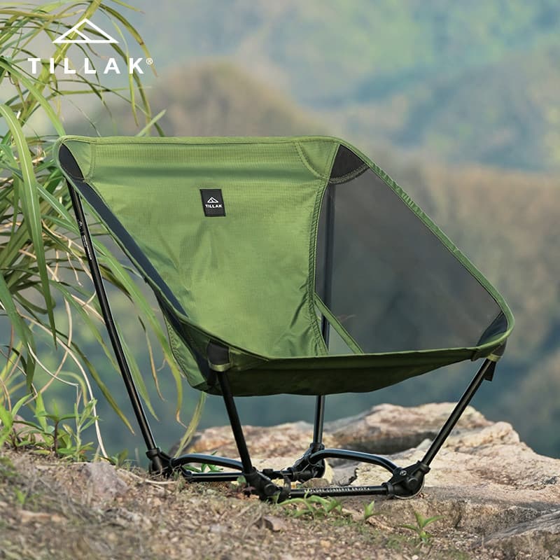 Tillak Moon Cadeira Caminhadas Camping Cadeira de quatro pernas Ultra-leve Ao ar livre Leve Dobrável Malha Cadeira de ch