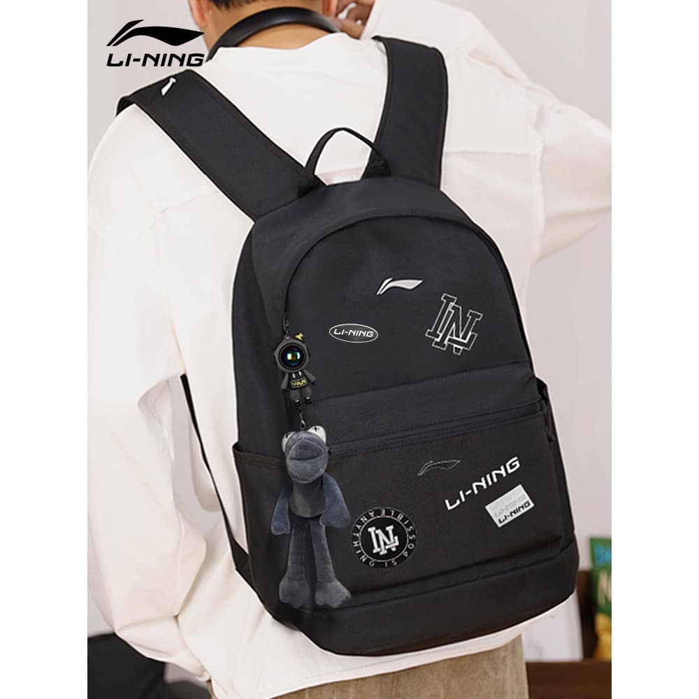 Li Ning Mochila Masculina Junior High School 2026 Novo Estilo Mochila Feminina Mochila de Grande Capacidade Estudante Un