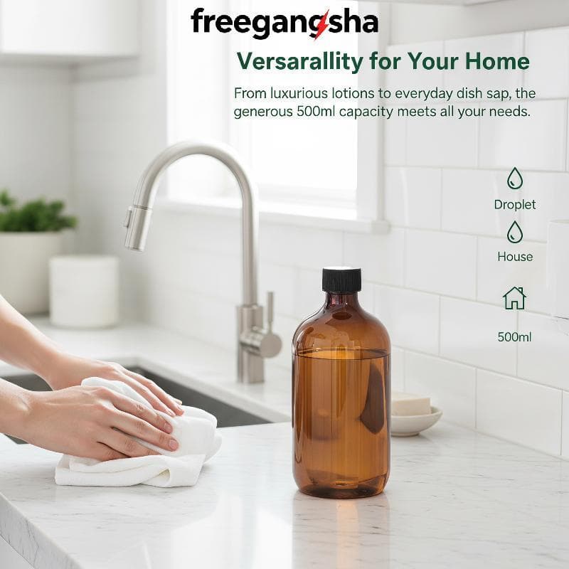 [FRE] Frascos Dispensadores Flip Top Plástico Recarregável Durável 300ML 500ML Para Casa Hotel Shampoo Loção Gel De Banh