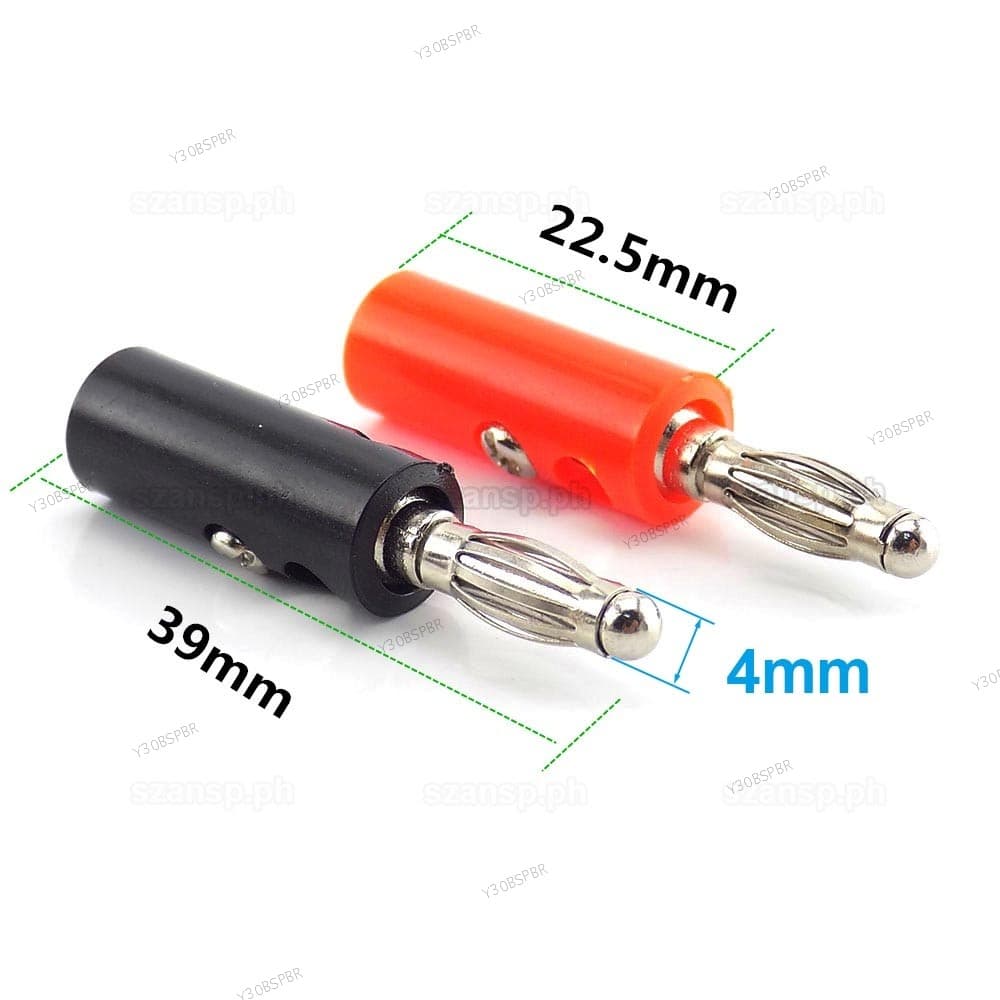 1 Par Vermelho + Preto Banana Plug Conector Para Alto-Falante Fio Pino Áudio Parafuso 4mm Plugues DIY Conectores 30BR1