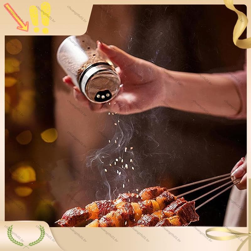 [Promover C] Saleiros E Pimenteiros 2 Pacotes De Saleiro De 200ml Com Furos Ajustáveis , Especiarias De Aço Inoxidável P