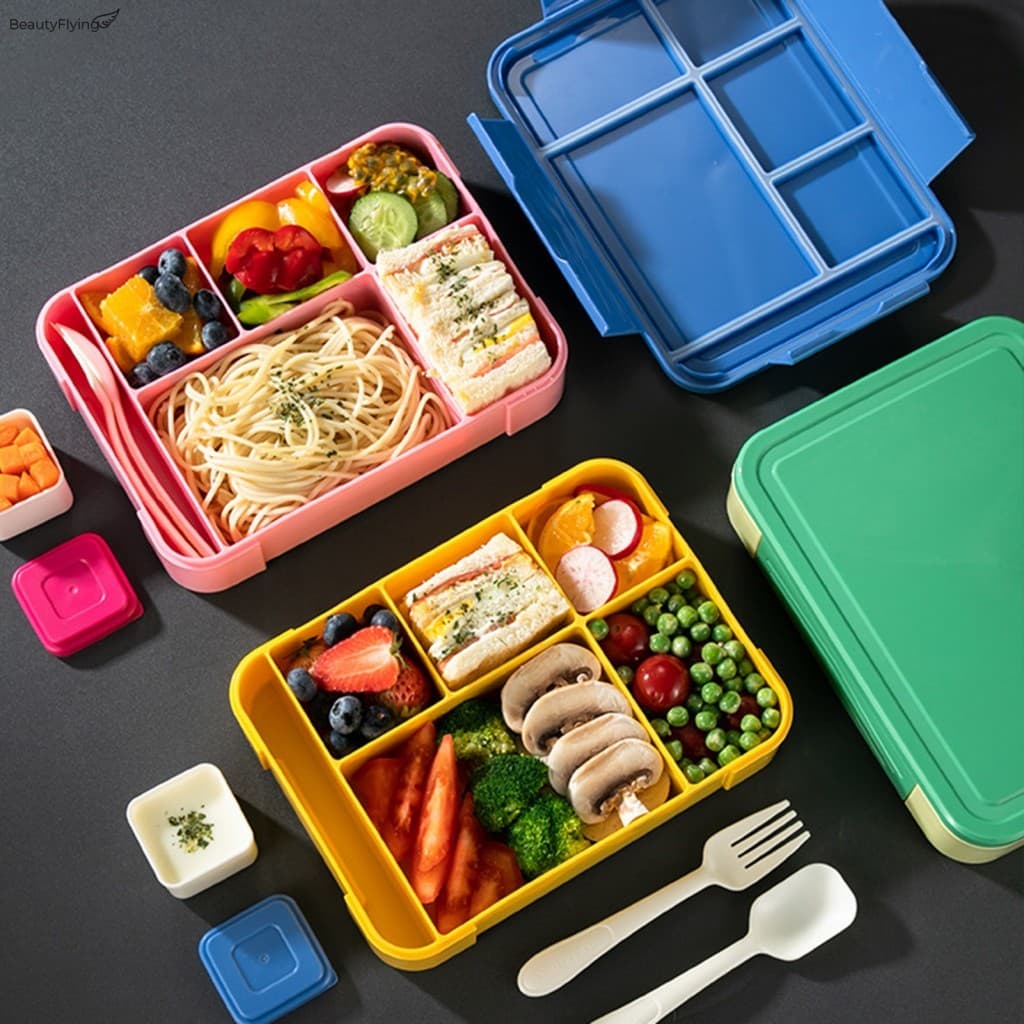 Lancheira Com Aquecimento De Micro-Ondas-Vários Compartimentos Para Refeições Nutritivas Saudáveis