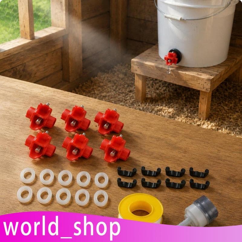 [World_shop] Dispensador De Água Para Frango De 20 Peças Aves Aquáticas Resistente A Vazamentos Fácil De Instalar Fornec