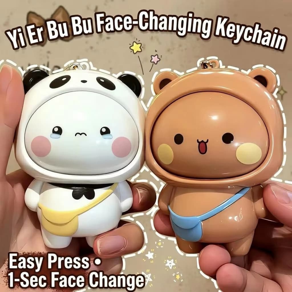 Bubu Dudu Rosto Mudando Boneca Brinquedo Bonito Yier Panda Expressão Keychian Engraçado Crianças Descompressão Saco Ping
