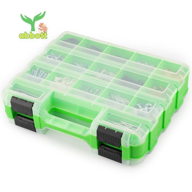 [Quick A] Organizador De Peças Pequenas , Caixa De Ferramentas Dupla Face Com 34 Compartimentos , Parafusos Para Porcas