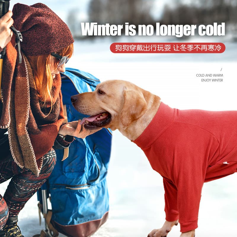 Roupas para cães médios e grandes, lã Polar, quente, Amazon, pescoço alto, quatro pernas, tudo incluído, Anti-fiapos, ac