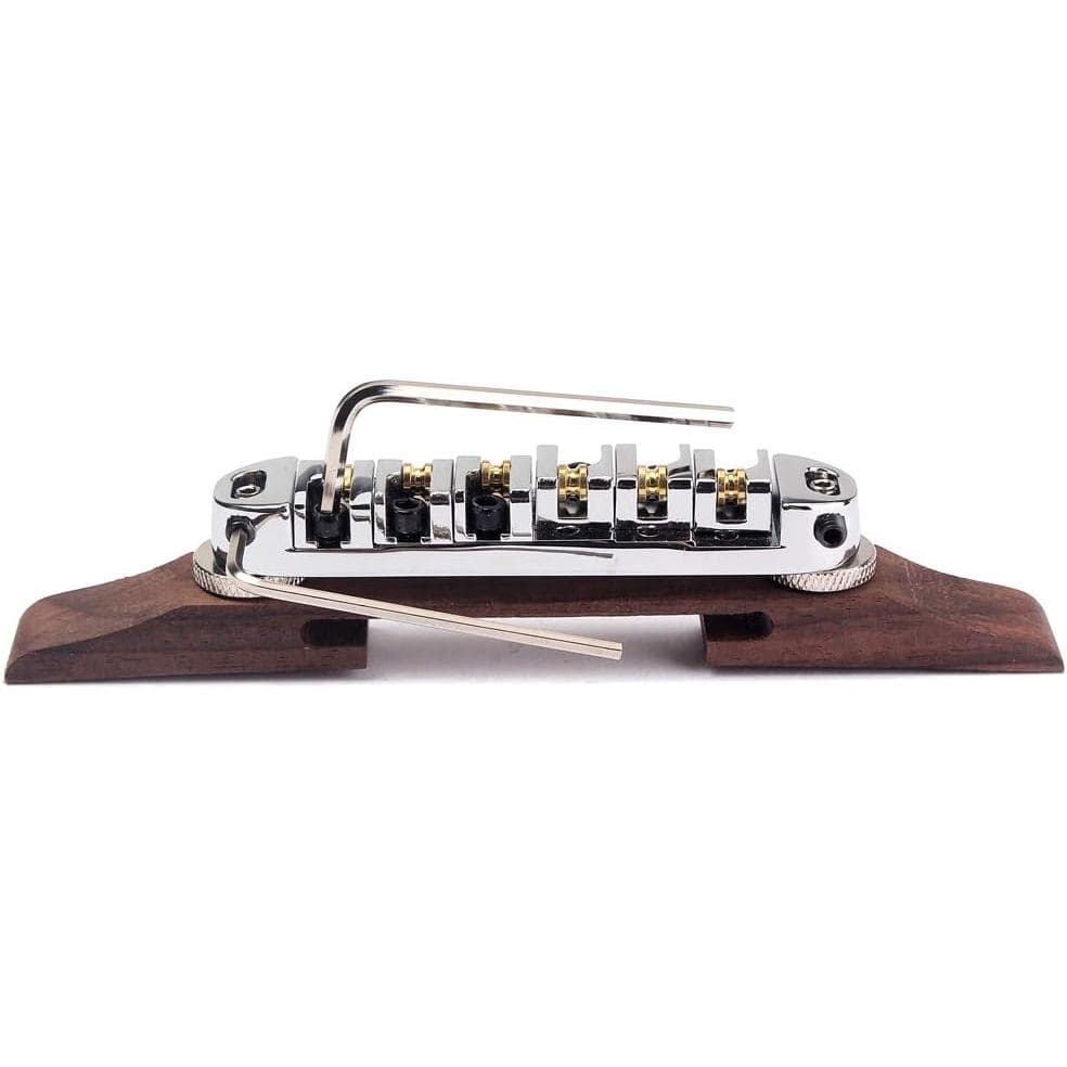Conjunto de Selas de Guitarra Cromadas Alnicov com Ponte de Rosewood para Guitarra Jazz