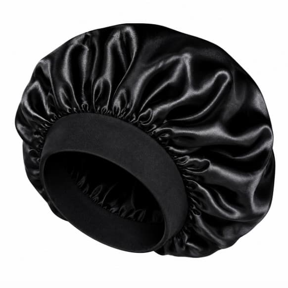 Touca de Cetim Premium Anti Frizz Faixa Larga para Dormir Cabelo Cacheado Crespo e Liso