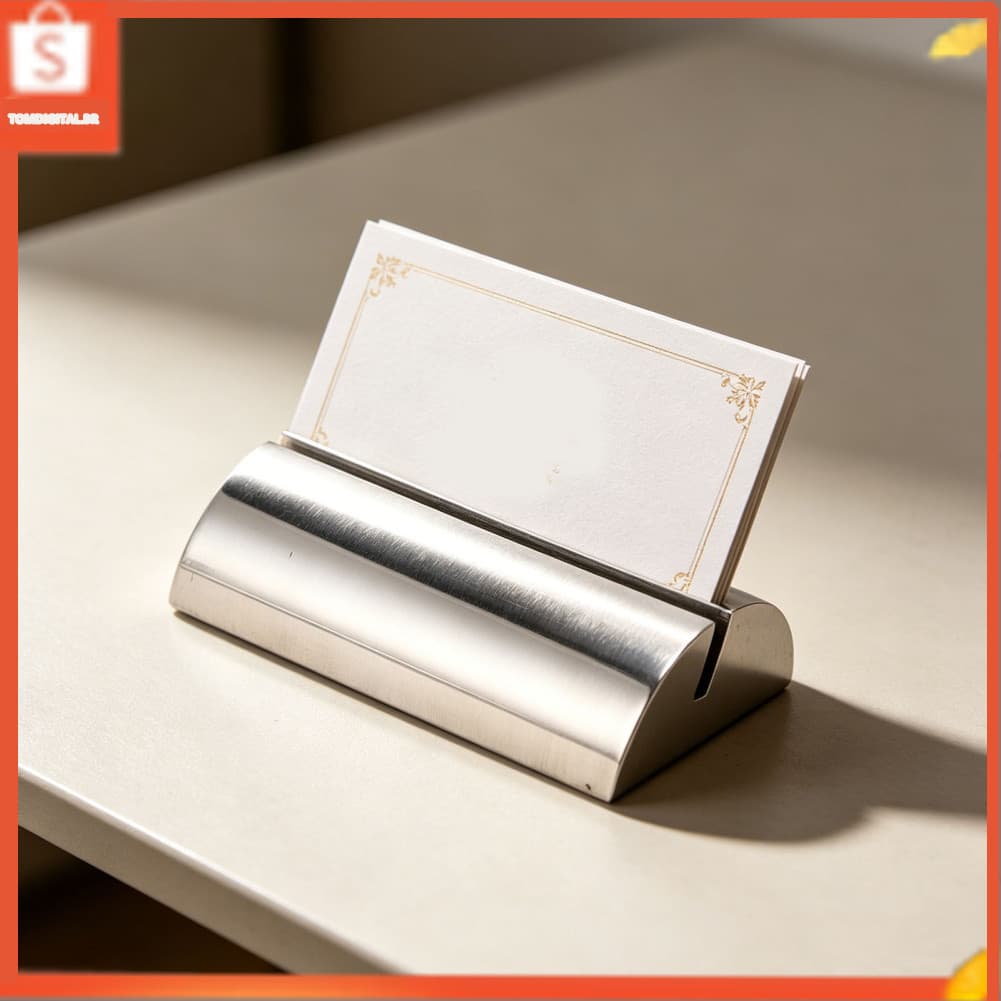 Tomdigital.br Suporte para número de mesa em aço inoxidável, cartão de nome semicircular sólido para restaurante, festa
