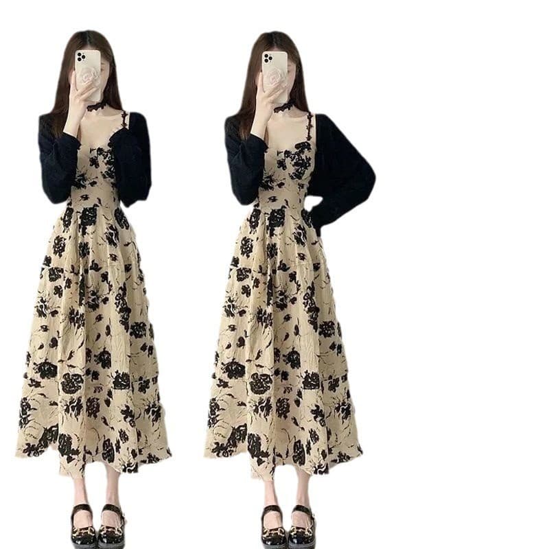 Novo vestido francês retrô Floral