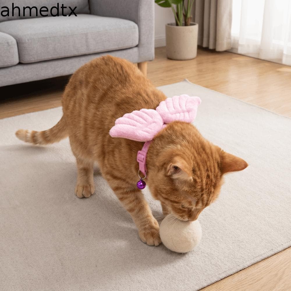 Coleira De Gato Com Asas De Pelúcia AHMEDTXB , Macia Ajustável Para Animais De Estimação , Leve , Não Apertada , Nem Cur