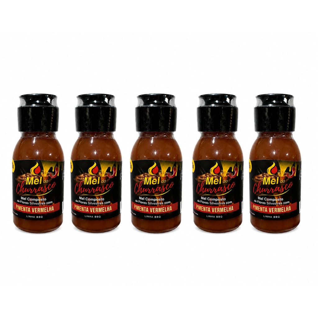 KIT 5 MEL DE CHURRASCO - MEL COM PIMENTA 80g