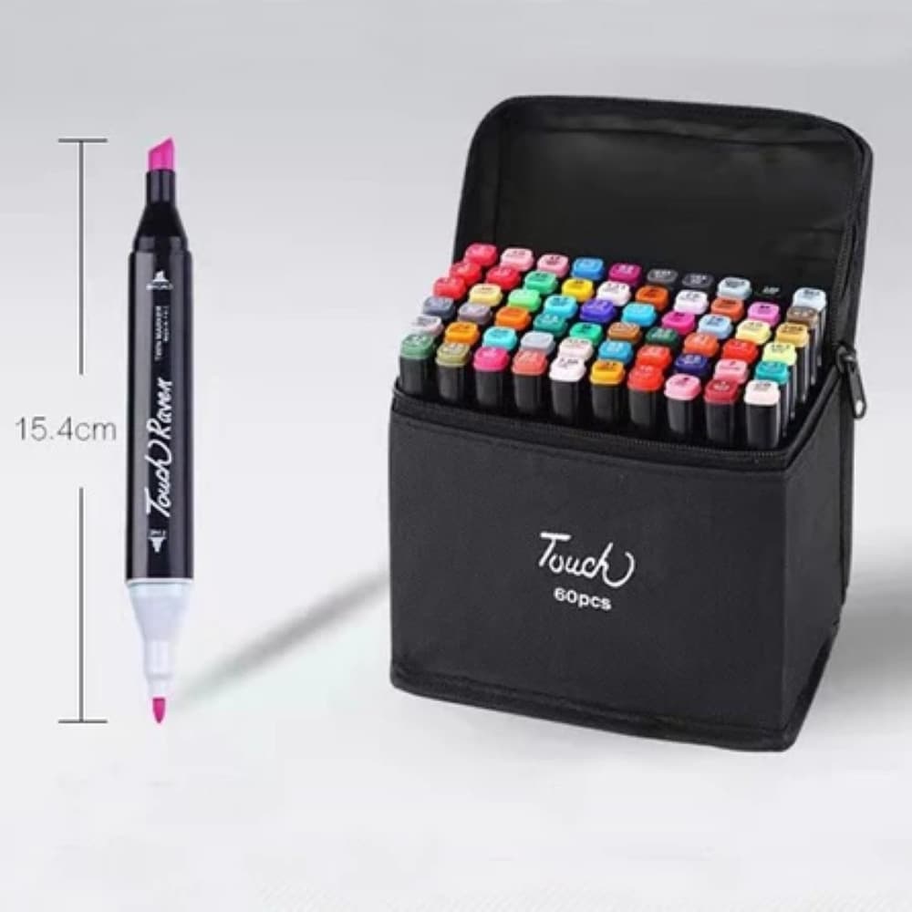 24/36//80/120 Caneta Touch Marcadores Touch Com Ponta Dupla Conjunto Pintura Artística Estojo Bolsa