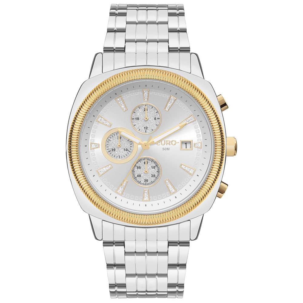 Relógio Euro Feminino Big Case Prata - EUJS15AB/4K