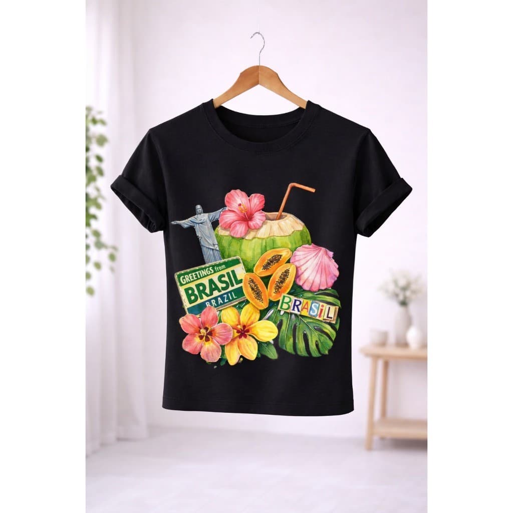 Camisa Feminina Brasil Rio De Janeiro Copa Do Mundo Lancamento Promocao Malha 30.1