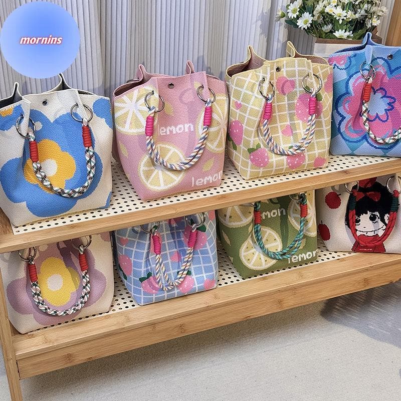 MORNIN Bolsa Feminina Leve De Malha Fashion Buet De Ombro Reutilizável De Grande Capacidade Para Compras Diárias Present