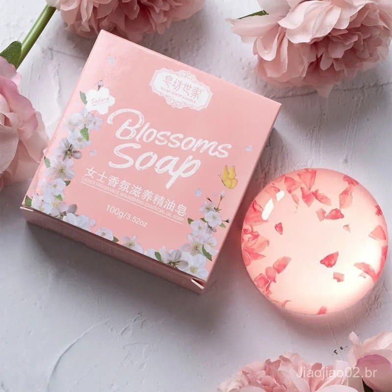 Sabonete feminino com aroma de pétalas de rosa, sabonete perfumado, sabonete para banho, sabonete para rosto e corpo, sa
